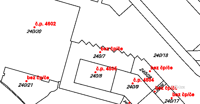 Chomutov 45036560 na parcele st. 240/7 v KÚ Chomutov I, Katastrální mapa