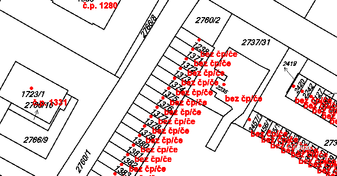 Bystřice pod Hostýnem 48479560 na parcele st. 1375 v KÚ Bystřice pod Hostýnem, Katastrální mapa