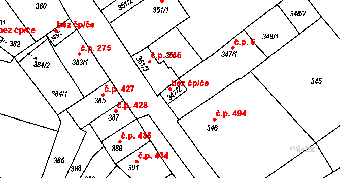 Litoměřice 48902560 na parcele st. 347/2 v KÚ Litoměřice, Katastrální mapa