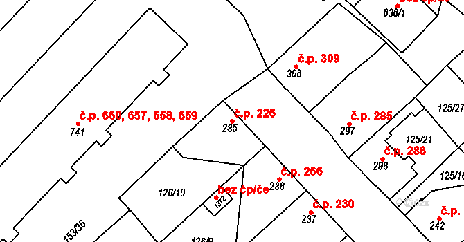 Lobeček 226, Kralupy nad Vltavou na parcele st. 235 v KÚ Lobeček, Katastrální mapa