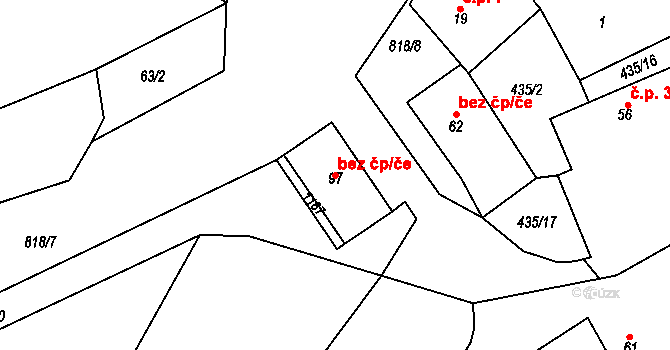 Mišovice 78247560 na parcele st. 97 v KÚ Mišovice, Katastrální mapa