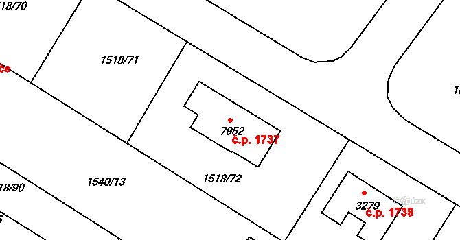 Napajedla 1737 na parcele st. 7952 v KÚ Napajedla, Katastrální mapa
