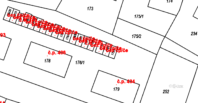 Kunštát 101075561 na parcele st. 176/4 v KÚ Kunštát na Moravě, Katastrální mapa