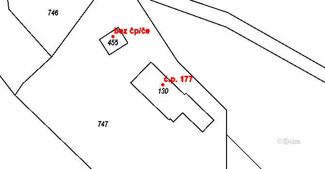 Vlčí Hora 177, Krásná Lípa na parcele st. 130 v KÚ Vlčí Hora, Katastrální mapa