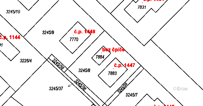 Chrudim 105328561 na parcele st. 7884 v KÚ Chrudim, Katastrální mapa