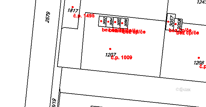 Lipník nad Bečvou I-Město 1009, Lipník nad Bečvou na parcele st. 1207 v KÚ Lipník nad Bečvou, Katastrální mapa