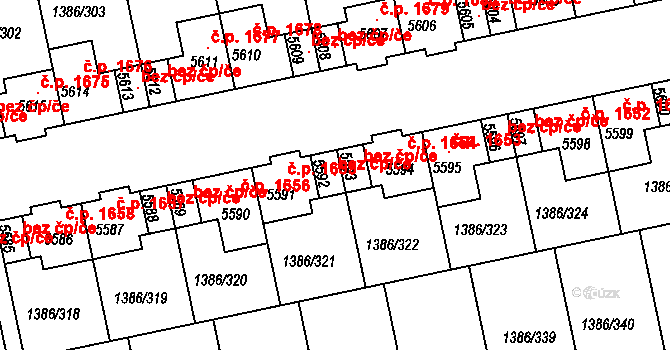 Milovice 118448561 na parcele st. 5592 v KÚ Benátecká Vrutice, Katastrální mapa