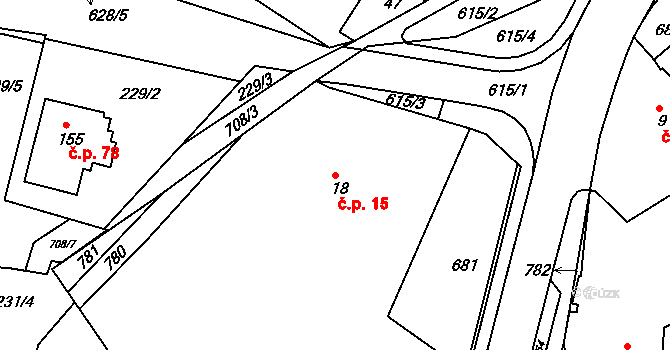 Havlovice 15, Domažlice na parcele st. 18 v KÚ Havlovice u Domažlic, Katastrální mapa