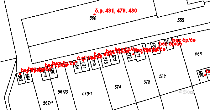 Velké Opatovice 38322561 na parcele st. 575 v KÚ Velké Opatovice, Katastrální mapa