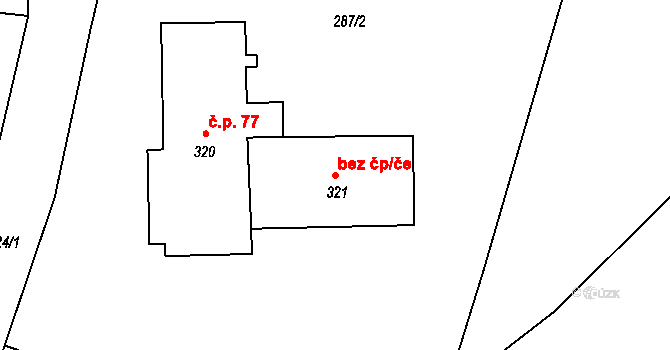 Újezd 39236561 na parcele st. 321 v KÚ Újezd u Domažlic, Katastrální mapa