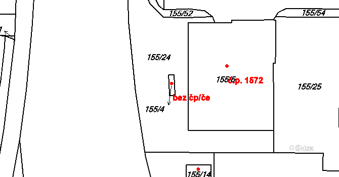 Praha 40482561 na parcele st. 155/4 v KÚ Stodůlky, Katastrální mapa