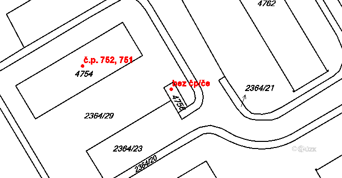 Chrudim 42661561 na parcele st. 4756 v KÚ Chrudim, Katastrální mapa