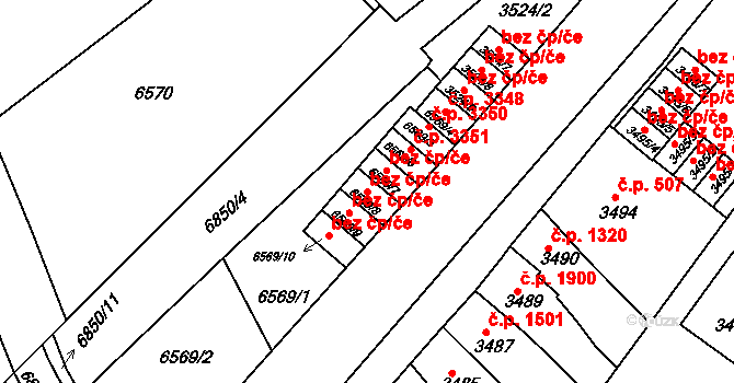 Přerov 43349561 na parcele st. 6569/8 v KÚ Přerov, Katastrální mapa