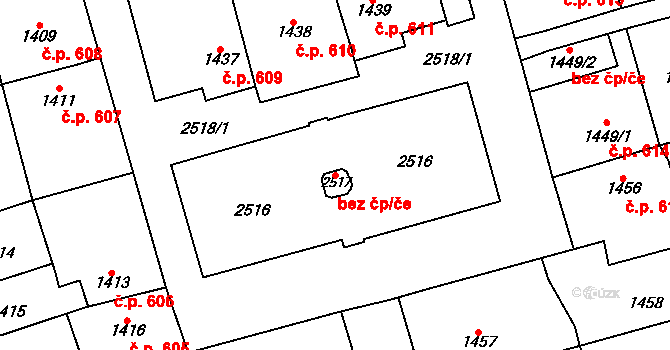 Litvínov 43685561 na parcele st. 2517 v KÚ Horní Litvínov, Katastrální mapa