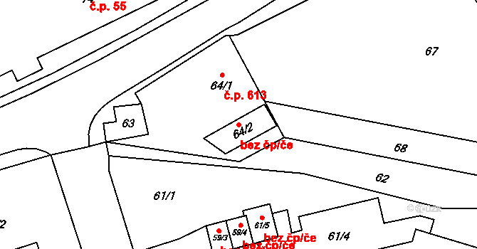 Stonava 44003561 na parcele st. 64/2 v KÚ Stonava, Katastrální mapa