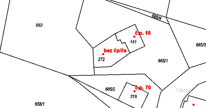 Pěnčín 44214561 na parcele st. 272 v KÚ Jistebsko, Katastrální mapa