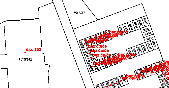 Březnice 44440561 na parcele st. 1516/88 v KÚ Březnice, Katastrální mapa