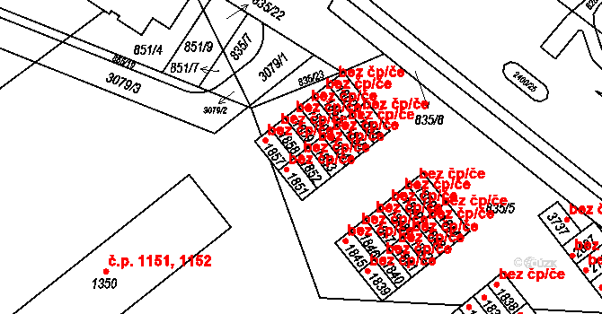 Ústí nad Orlicí 45539561 na parcele st. 1852 v KÚ Ústí nad Orlicí, Katastrální mapa