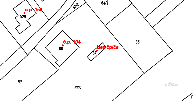 Hradčany 46040561 na parcele st. 67 v KÚ Hradčany u Tišnova, Katastrální mapa