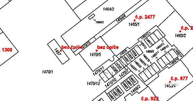 Plzeň 46283561 na parcele st. 1470/5 v KÚ Plzeň, Katastrální mapa