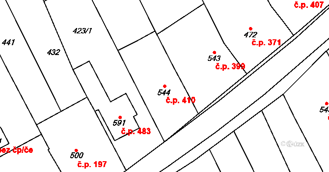 Březolupy 410 na parcele st. 544 v KÚ Březolupy, Katastrální mapa