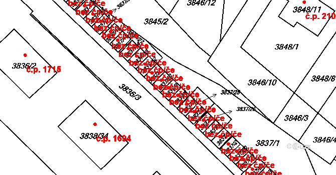 Velké Meziříčí 47035561 na parcele st. 3837/9 v KÚ Velké Meziříčí, Katastrální mapa