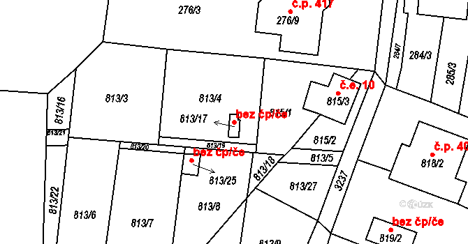 Hodonice 47489561 na parcele st. 813/17 v KÚ Hodonice, Katastrální mapa