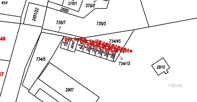 Klenčí pod Čerchovem 49028561 na parcele st. 384 v KÚ Klenčí pod Čerchovem, Katastrální mapa