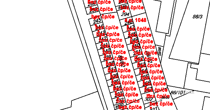 Třebíč 49804561 na parcele st. 239 v KÚ Řípov, Katastrální mapa