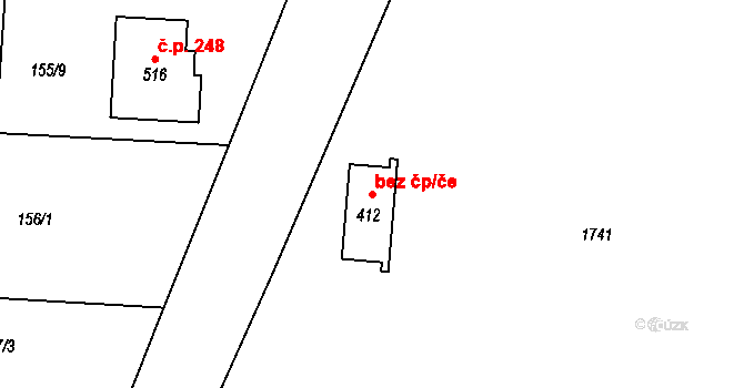 Přibyslavice 50416561 na parcele st. 412 v KÚ Přibyslavice nad Jihlavou, Katastrální mapa