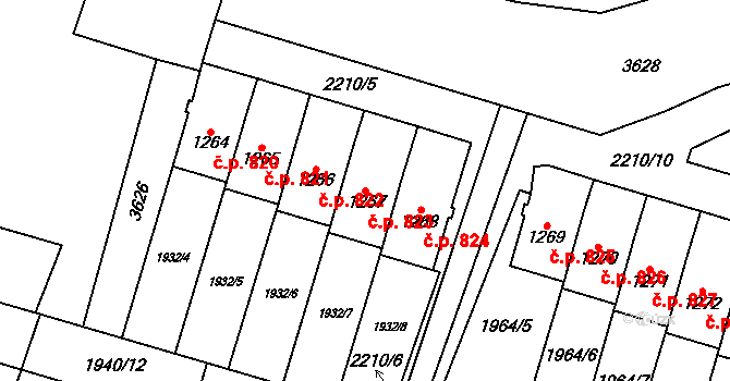 Králíky 823 na parcele st. 1267 v KÚ Králíky, Katastrální mapa
