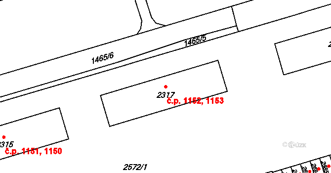 Beroun-Město 1152,1153, Beroun na parcele st. 2317 v KÚ Beroun, Katastrální mapa