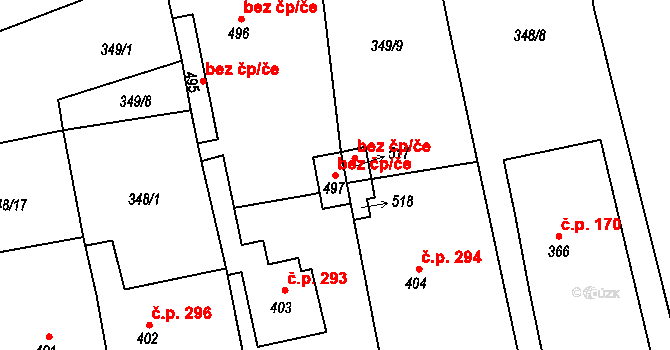 Straškov-Vodochody 78099561 na parcele st. 497 v KÚ Straškov, Katastrální mapa