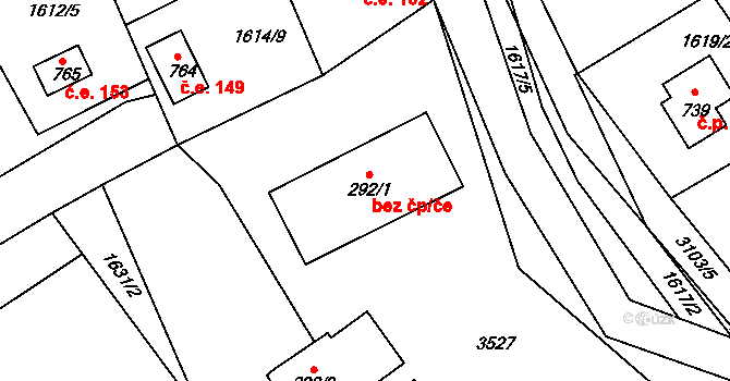 Komorní Lhotka 78846561 na parcele st. 292/1 v KÚ Komorní Lhotka, Katastrální mapa