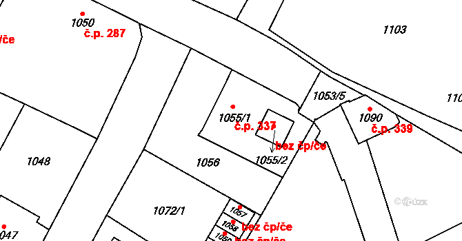 Vimperk II 337, Vimperk na parcele st. 1055/1 v KÚ Vimperk, Katastrální mapa