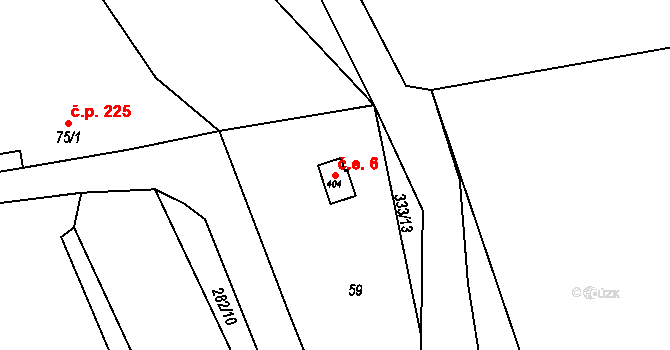 Jimlín 6 na parcele st. 404 v KÚ Jimlín, Katastrální mapa