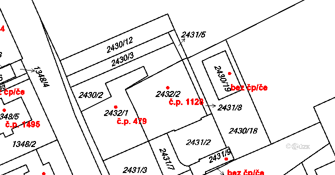 Rychnov nad Kněžnou 1128 na parcele st. 2432/2 v KÚ Rychnov nad Kněžnou, Katastrální mapa