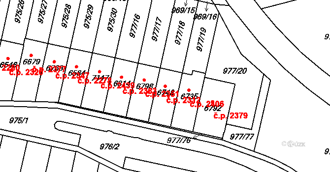 Cheb 2312 na parcele st. 6748 v KÚ Cheb, Katastrální mapa