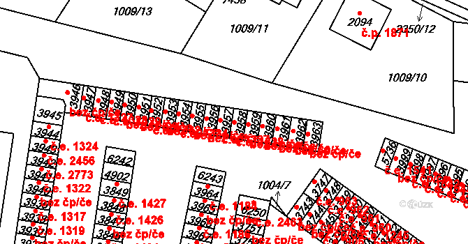 Cheb 1338 na parcele st. 3958 v KÚ Cheb, Katastrální mapa