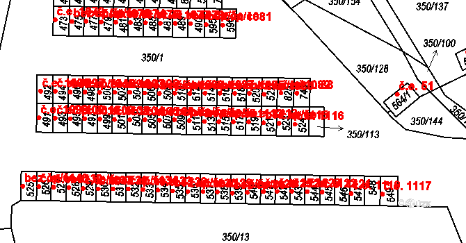 Černčice 1112 na parcele st. 517 v KÚ Černčice u Loun, Katastrální mapa