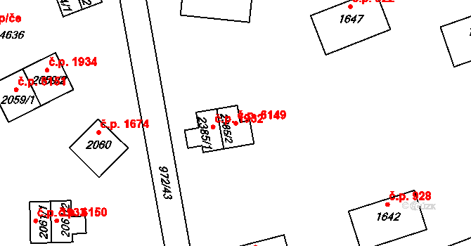 Zlín 6149 na parcele st. 2385/2 v KÚ Zlín, Katastrální mapa