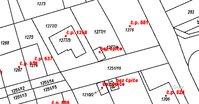 Hořovice 40560562 na parcele st. 1277/4 v KÚ Hořovice, Katastrální mapa