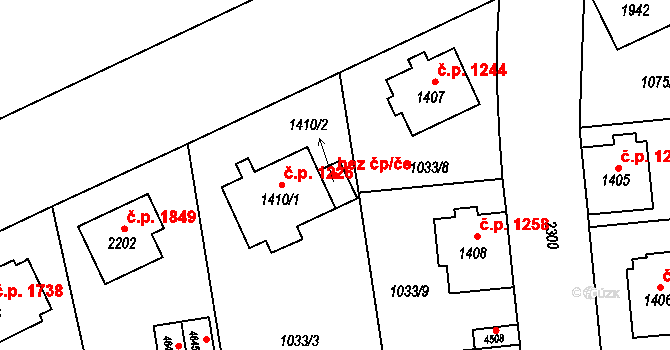 Šumperk 41225562 na parcele st. 1410/2 v KÚ Šumperk, Katastrální mapa