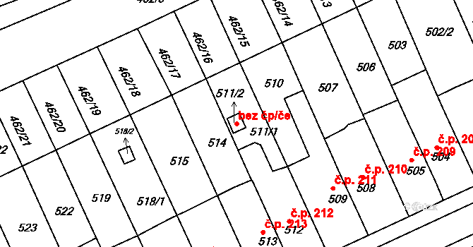 Holešov 41358562 na parcele st. 511/2 v KÚ Holešov, Katastrální mapa