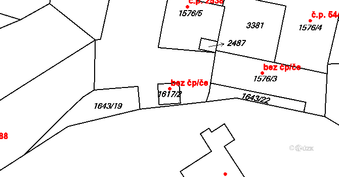Cheb 42174562 na parcele st. 1617/2 v KÚ Cheb, Katastrální mapa
