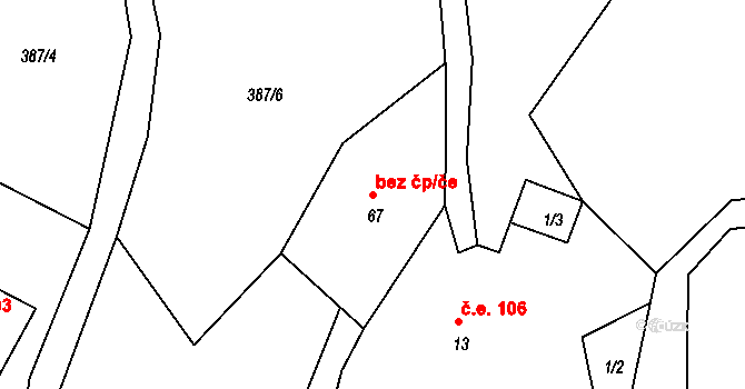 Merklín 43100562 na parcele st. 67 v KÚ Lípa, Katastrální mapa