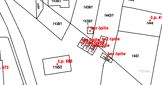 Bílina 45038562 na parcele st. 1195/8 v KÚ Bílina, Katastrální mapa