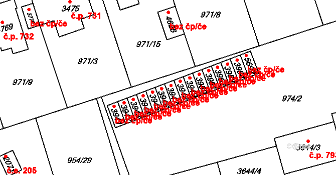 Klatovy 45212562 na parcele st. 3947 v KÚ Klatovy, Katastrální mapa