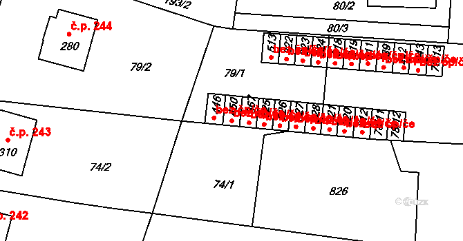 Sedlec-Prčice 45432562 na parcele st. 450 v KÚ Sedlec u Votic, Katastrální mapa