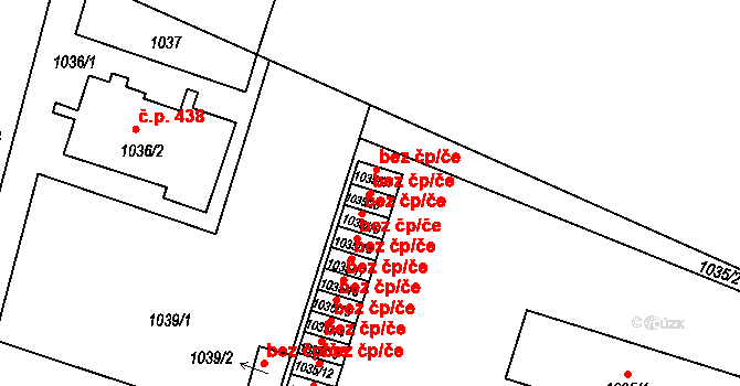 Březnice 50361562 na parcele st. 1035/20 v KÚ Březnice, Katastrální mapa